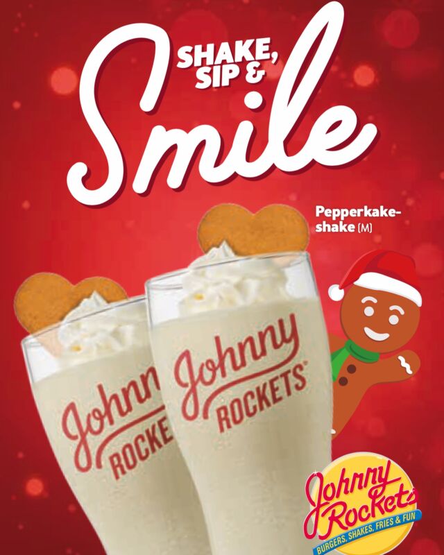 ITS BACK! Kom innom og prøv vår pepperkakeshake for julestemning 🥤❤️
#johnnyrockets #milkshake #pepperkaker #christmas #jul #america #americandiner #diner